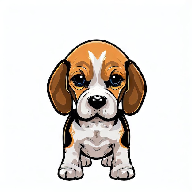 Schattige Beagle in een weide Generatieve AI