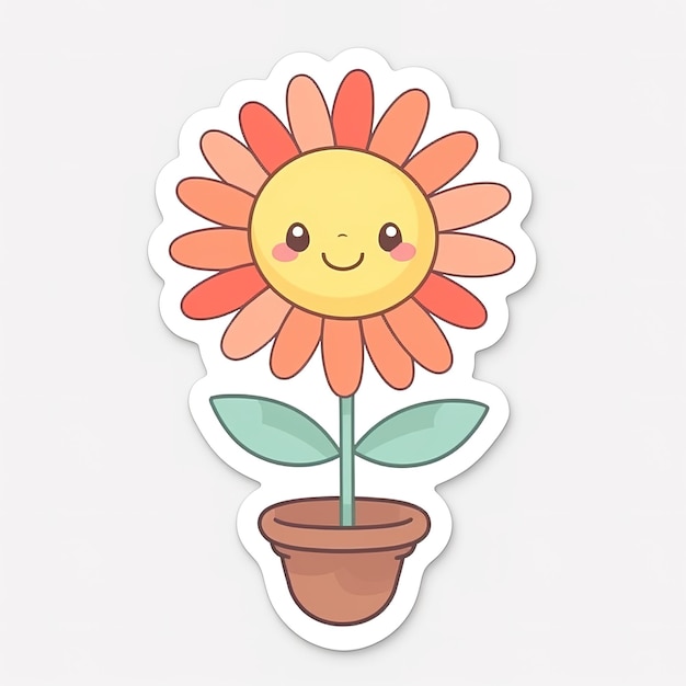 Foto schattige bloem sticker