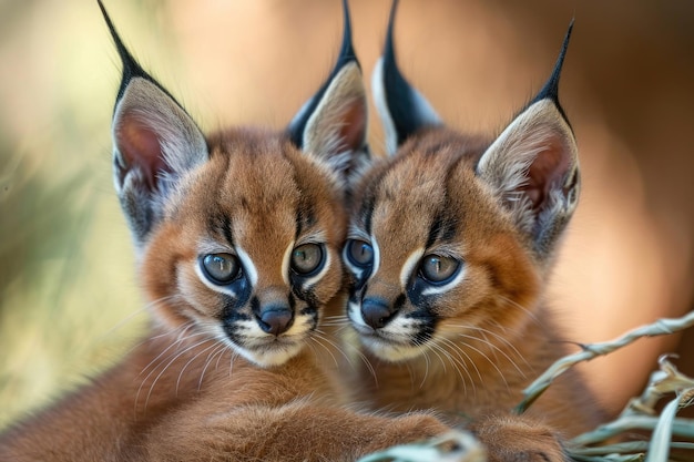 Foto schattige caracal kittens