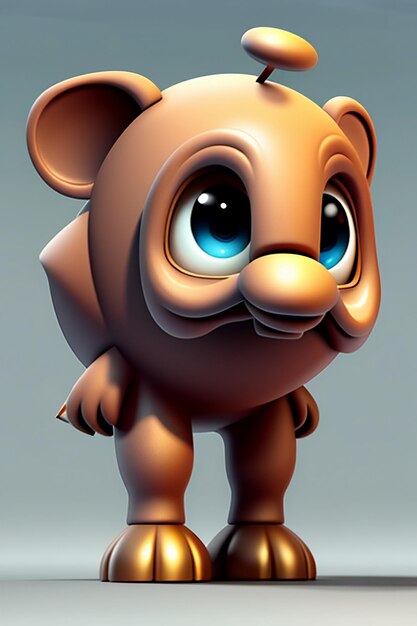 Schattige Cartoon Baby Olifant Antropomorfe 3D Rendering Karakter Model Hand Figuur Product Kawaii