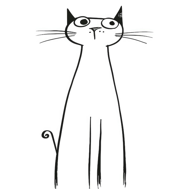 schattige cartoon kat doodle tekenstijl