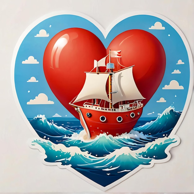 Foto schattige cartoon stickers 3d sticker met hart