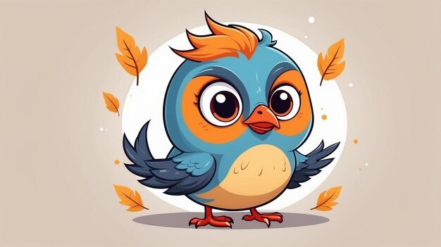 schattige cartoon vogel vector illustratie voor grafische t-shirt design