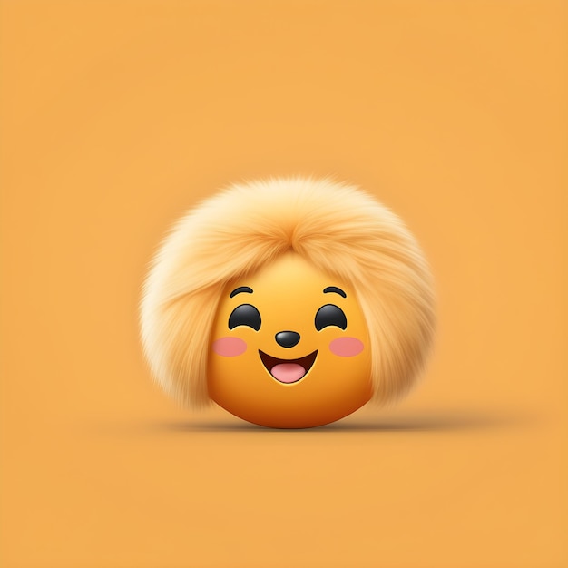 Foto schattige fluffy emoji vrolijke versterker speels met extra fluffiness vrolijke emojic-reactie