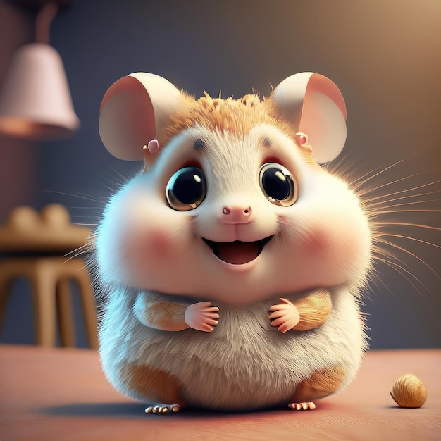 schattige glimlach hamster 3d personage