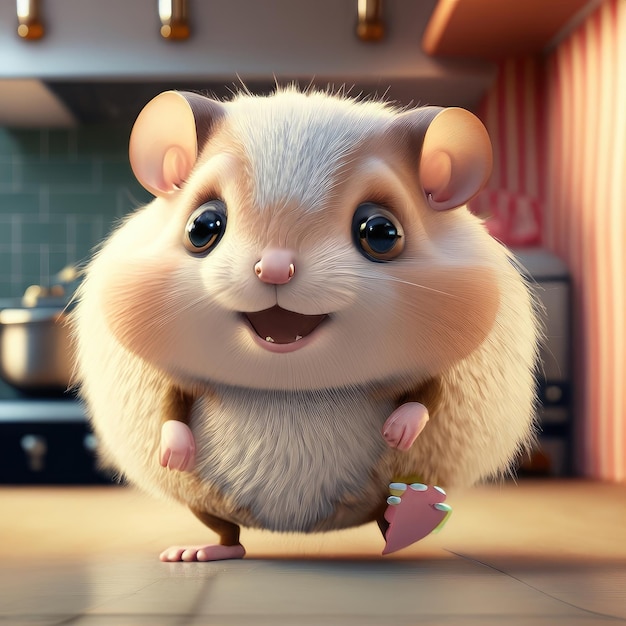 schattige glimlach hamster 3d personage