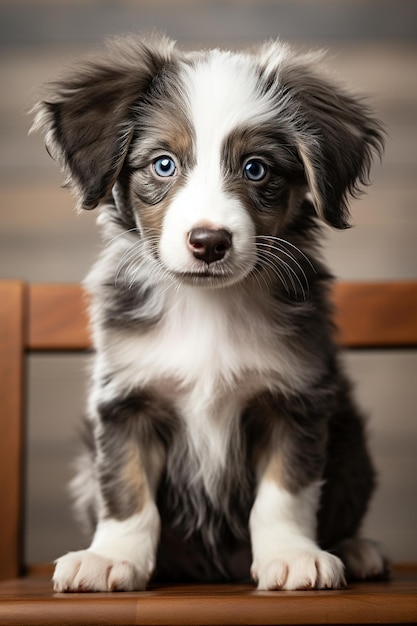 schattige grijze en witte kleur Aussie doodle puppy