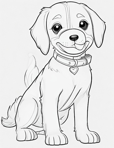 Schattige hond illustratie kleurboek voor kinderen