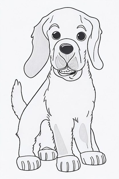 Schattige hond illustratie kleurboek voor kinderen