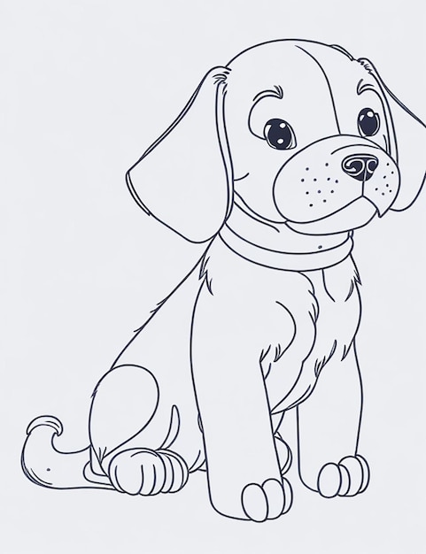 Foto schattige hond illustratie kleurboek voor kinderen