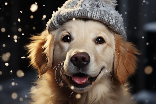 Foto schattige hond portret winter achtergrondbehang