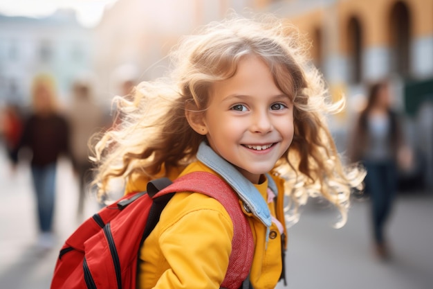 Schattige jongen student met een schooltas