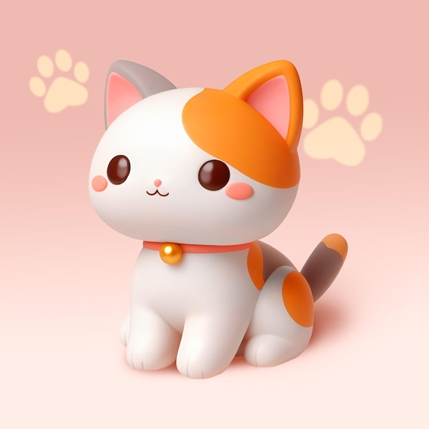 Foto schattige kat 3d kawaii illustratie dierenarts