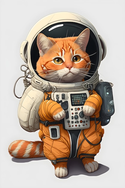 schattige kat astronaut