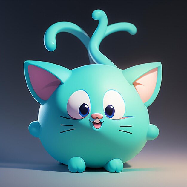 Schattige kat hoofd portret cartoon animatie 3D illustratie wallpaper schattige kat afbeelding