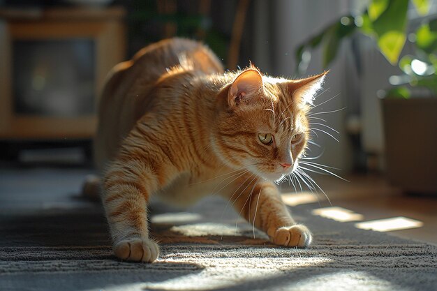 Foto schattige kat levendige behang