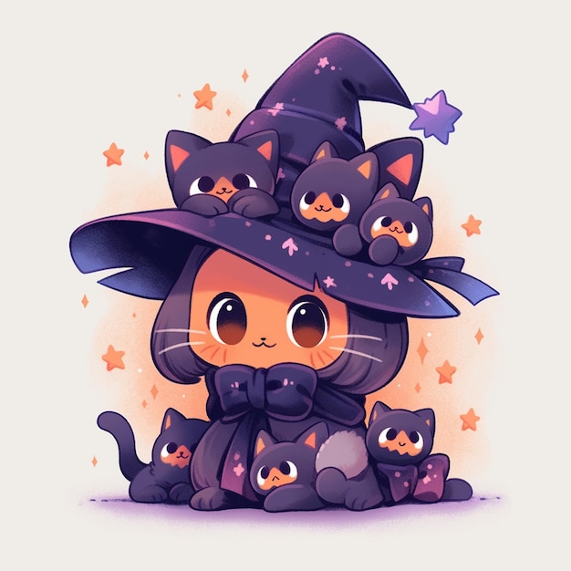 schattige kat met halloween