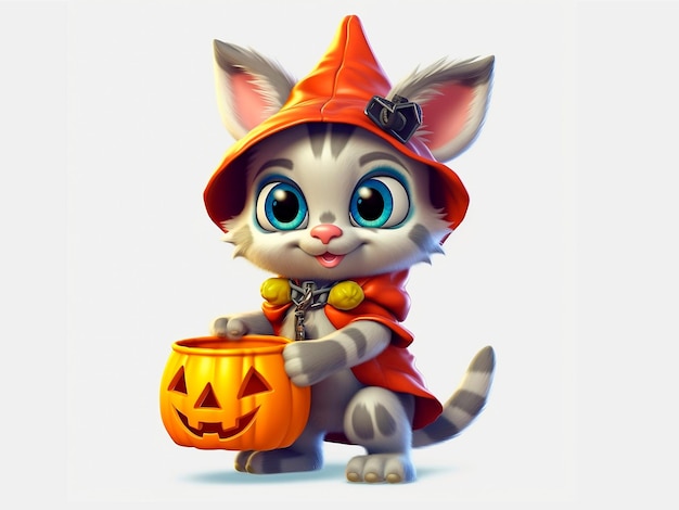 Schattige katten in outfit met halloween-thema, trick or treat