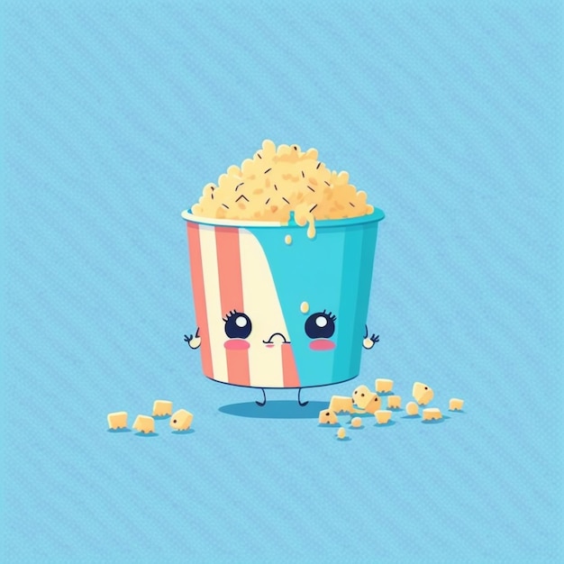 schattige kawaii popcorn vectorillustratie