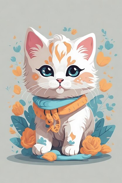 Foto schattige kitten poster en merchandising peso plat ontwerp sticker vector geen achtergrond