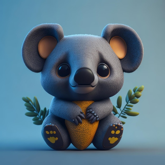 schattige kleine 3D hyperrealistische geanimeerde koala