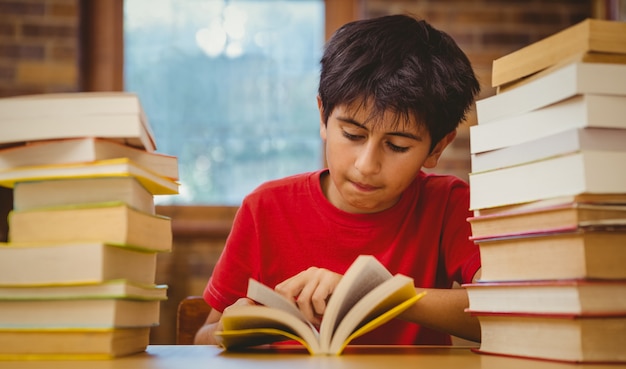 Schattige kleine jongen leesboek