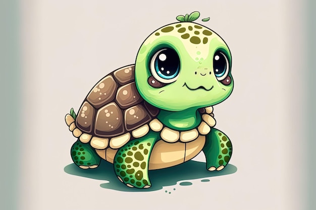 Schattige kleine schildpad in cartoonvorm