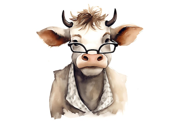 Schattige koe boerderij tekenfilmdieren Post verwerkte AI gegenereerde afbeelding