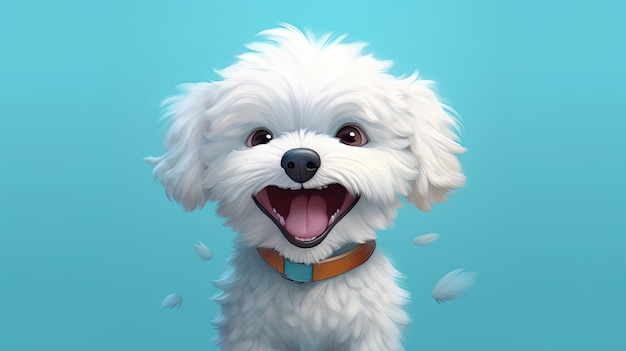 Schattige lachende cartoon havana bichon Fantasy concept Illustratie schilderij Generatieve AI