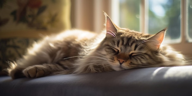 schattige maine coon kat generatieve AI