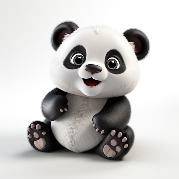 schattige panda cartoon op witte achtergrond