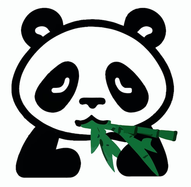 schattige panda die bamboe illustratie eet