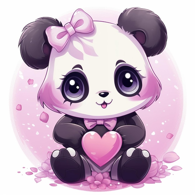 schattige panda hartverwarmende schattige