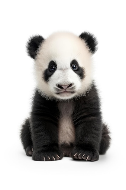 schattige panda op witte achtergrond