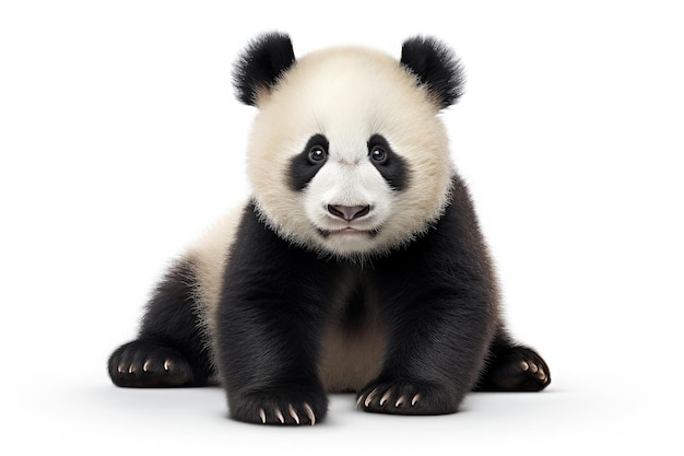 schattige panda op witte achtergrond