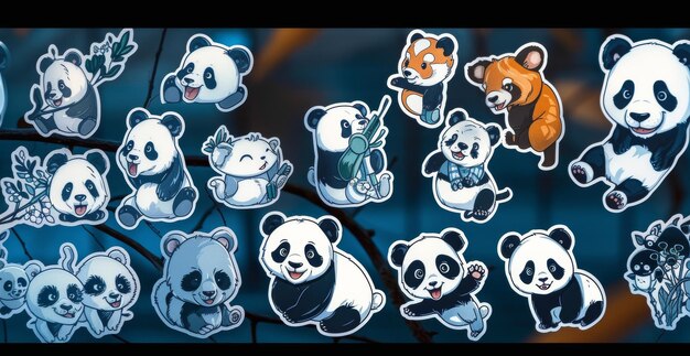 Foto schattige pandas stickers in cartoon stijl chaos 30 ar 293151 tegels stylize 400 vreemd 600 v 6 job id e299b1621c33476da0536612782789fe
