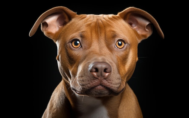 Schattige Pitbull Hond Witte Achtergrond Canine Generatief Door Ai