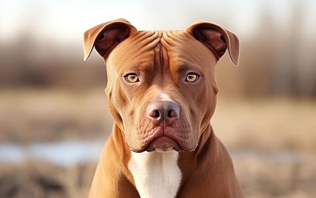 Schattige Pitbull Hond Witte Achtergrond Canine Generatief Door Ai