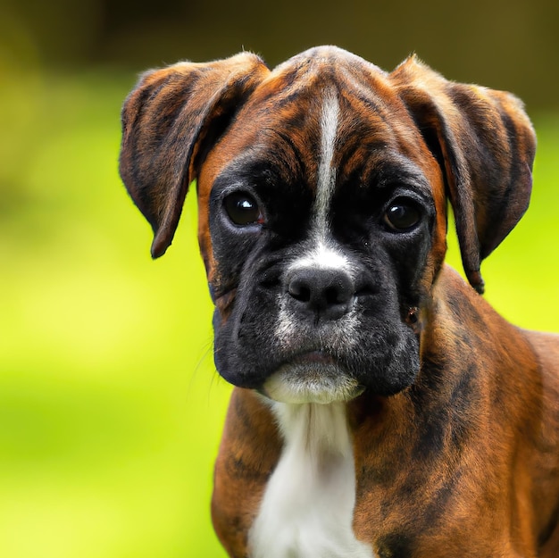 schattige puppy hondje met groen gras bokeh achtergrond premium foto