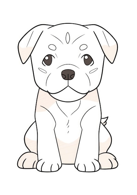 schattige puppy kleurplaat op A4-papier
