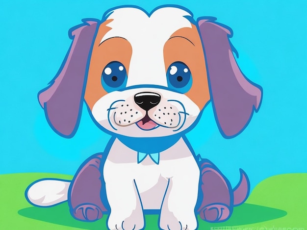 Schattige puppy met een blauw vectorlogo AI Generative