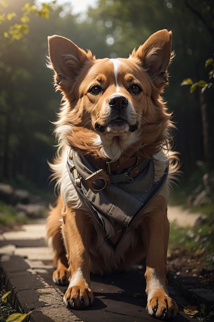 Schattige rasechte puppy buiten spelen in zomerzonlicht