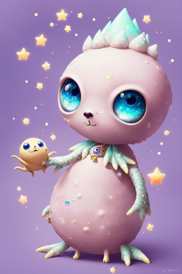 Foto schattige roze alien