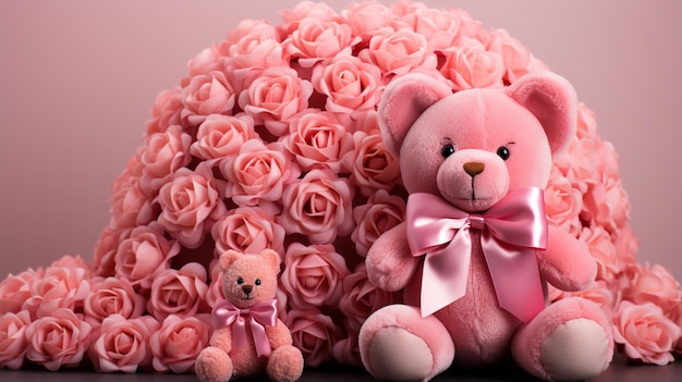 schattige roze teddybeer