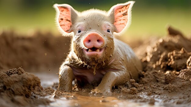 Schattige schattige varkensboerderij