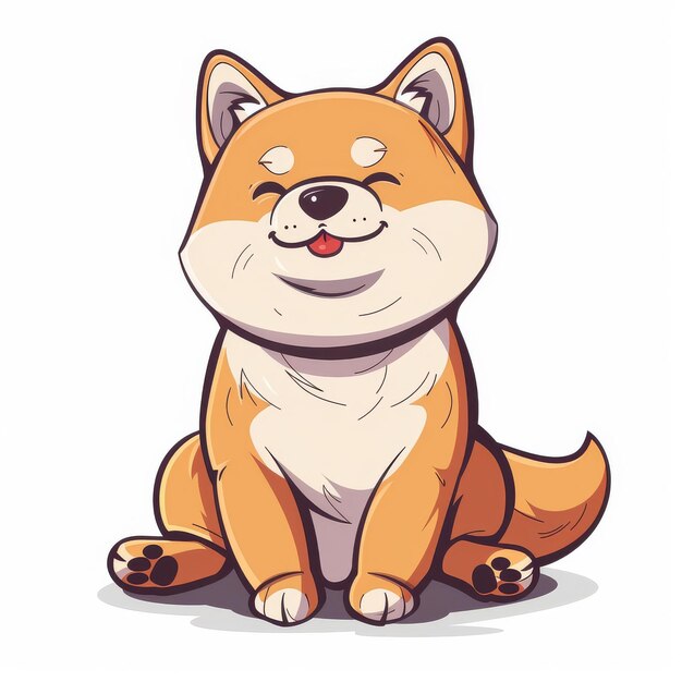 schattige shiba inu crypto doodle op witte achtergrond generatieve AI