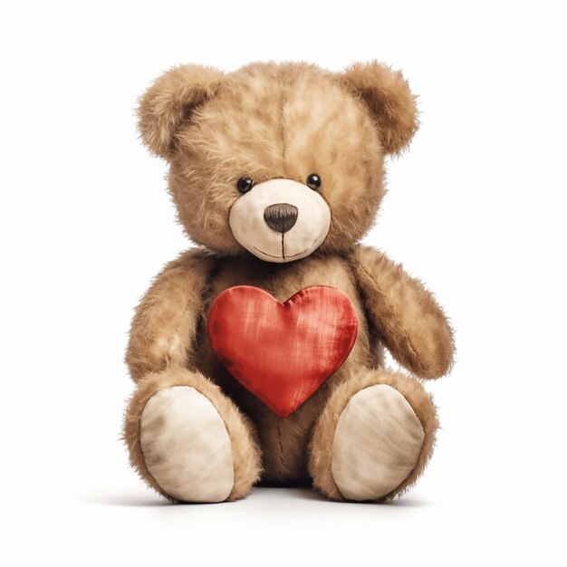 Schattige teddybeer met rood hart Valentijnsdag concept