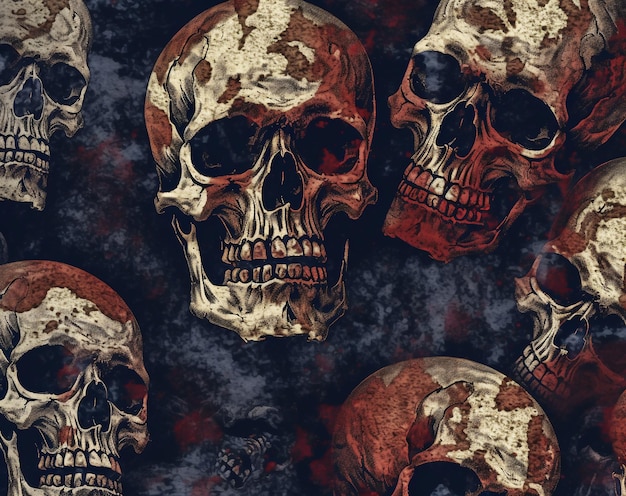 Schedel achtergrond Wallpaper patroon horror en enge stapels collectie