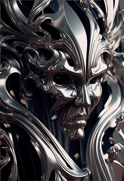 schedel glampunk metalen textuur