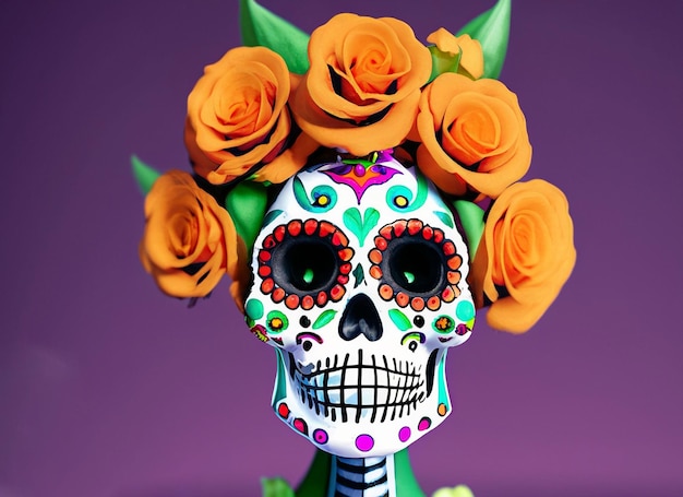 Schedeldag in Mexicaanse stijl van het dode concept